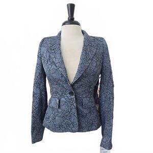 Women's Blue Lace Pattern Blazer